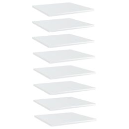 vidaXL Bookshelf Boards 8 pcs High Gloss White 15.7"x15.7"x0.6" Engineered Wood