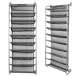10 Tier Over The Door Shoe Rack Organizer Holder Hanging Storage Shelf for Closet Pantry Space Saver