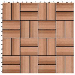 vidaXL 11 pcs Decking Tiles WPC 11.8"x11.8" 1 sqm Brown