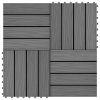 vidaXL 11 pcs Decking Tiles Deep Embossed WPC 11.8"x11.8" 1 sqm Gray