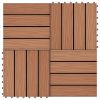 vidaXL 11 pcs Decking Tiles Deep Embossed WPC 11.8"x11.8" 1 sqm Light Brown