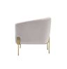 Carlson Accent Chair; Beige Velvet & Chrome