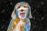 Abstract labradoodle - 20x30 Print on canvas