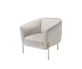 Carlson Accent Chair; Beige Velvet & Chrome