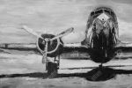 Grayscale plane - 12x18 Print on canvas