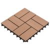 vidaXL 11 pcs Decking Tiles WPC 11.8"x11.8" 1 sqm Brown