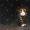 Discreet cat - 32x32 Print on canvas