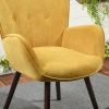 Modern Wingback Accent Armchair Living Room Tufted Fabric Upholstery; YELLOW