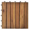 vidaXL Decking Tiles Vertical Pattern 11.8"x11.8" Acacia Set of 30