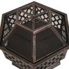 vidaXL Rustic Fire Pit with Poker 24.4"x21.3"x22" XXL Steel
