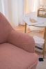 Modern Soft Teddy fabric Pink Ergonomics Accent Chair Living Room Chair Bedroom Chair Home Chair With Gold Legs And Adjustable Legs For Indoor Home