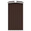 vidaXL Garden Log Storage Shed Galvanized Steel 129.9"x36.2"x60.2" Brown