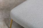 Wire Metal Frame Slipper Chair; Armless Accent Chair Lounge Chair for Living Room; Bedroom; Home Office; Grey Linen