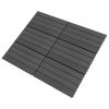 vidaXL Decking Tiles 6 pcs WPC 23.6"x11.8" 11.6 ftÂ¬â‰¤ Black
