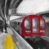 Waiting subway - 32x32 Print on canvas