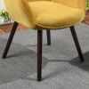 Modern Wingback Accent Armchair Living Room Tufted Fabric Upholstery; YELLOW