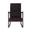 Raina Rocking Chair; Dark Brown PU & Espresso Finish