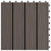 vidaXL 11 pcs Decking Tiles Deep Embossed WPC 11.8"x11.8" 1 sqm Dark Brown