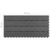 vidaXL WPC Tiles 23.6"x11.8" 6 pcs 10.8ftÂ¬â‰¤ Gray