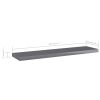 vidaXL Bookshelf Boards 4 pcs High Gloss Gray 15.7"x3.9"x0.6" Engineered Wood