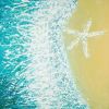 Right side seastar and a wave - 12x12 Print on canvas