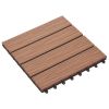 vidaXL 11 pcs Decking Tiles Deep Embossed WPC 11.8"x11.8" 1 sqm Light Brown