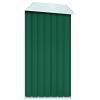 vidaXL Garden Log Storage Shed Galvanized Steel 129.9"x33.1"x59.8" Green