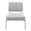 Wire Metal Frame Slipper Chair; Armless Accent Chair Lounge Chair for Living Room; Bedroom; Home Office; Grey Linen