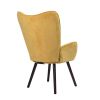 Modern Wingback Accent Armchair Living Room Tufted Fabric Upholstery; YELLOW