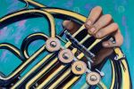 Musician with french horn - 20x30 Print on canvas