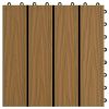 vidaXL 11 pcs Decking Tiles Deep Embossed WPC 11.8"x11.8" 1 sqm Teak Color