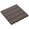 vidaXL 11 pcs Decking Tiles Deep Embossed WPC 11.8"x11.8" 1 sqm Dark Brown