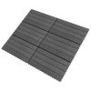 vidaXL WPC Tiles 23.6"x11.8" 6 pcs 10.8ftÂ¬â‰¤ Gray