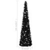 vidaXL Pop-up Artificial Christmas Tree Black 5 ft PET
