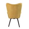 Modern Wingback Accent Armchair Living Room Tufted Fabric Upholstery; YELLOW