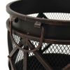 vidaXL Rustic Fire Pit with Poker Å’Â¶16.5"21.3" Steell
