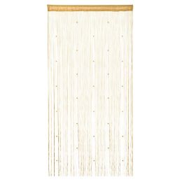 Crystal Beaded String Door Curtain Beads Room Divider Fringe Window Panel Drapes (Color: Beige)