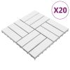 vidaXL Decking Tiles 20 pcs White 11.8"x11.8" Solid Wood Acacia