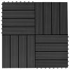 vidaXL 11 pcs Decking Tiles WPC 11.8"x11.8" 1 sqm Black