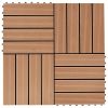 vidaXL 11 pcs Decking Tiles WPC 11.8"x11.8" 1 sqm Teak Color