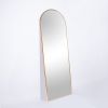 Full Length Wall Mirror - 65' x 22' Arched Free Standing Body Mirror ;  Metal Framed Large Floor Mirror for Bedroom;  Modern Stand Up / Leaning Mirror